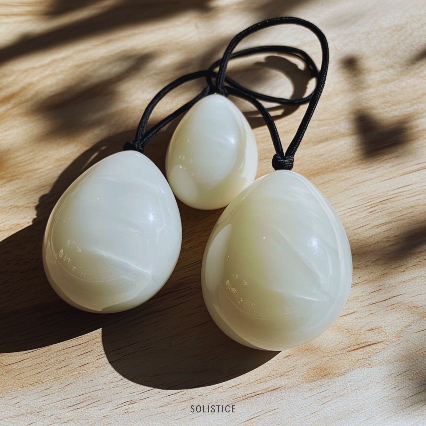 Amethyst Egg Set – 3 Piece Drilled Yoni Eggs Natural Healing Crystal Kegel Exercise Pelvic Floor Strengthening Jade Vaginal Ball Set