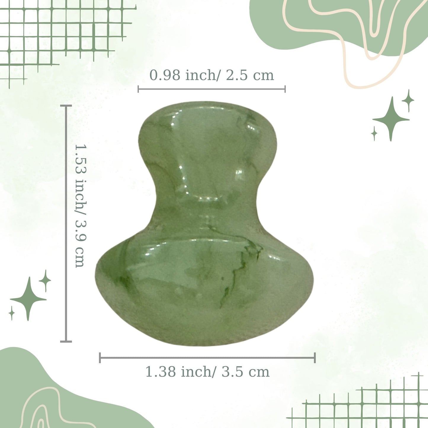 Scraping Massage Tool, Natural Rose Quartz-Green Mushroom Shape Stone, Beauty Gift, Eye Neck Health Skin Care Guasha Spa Tool