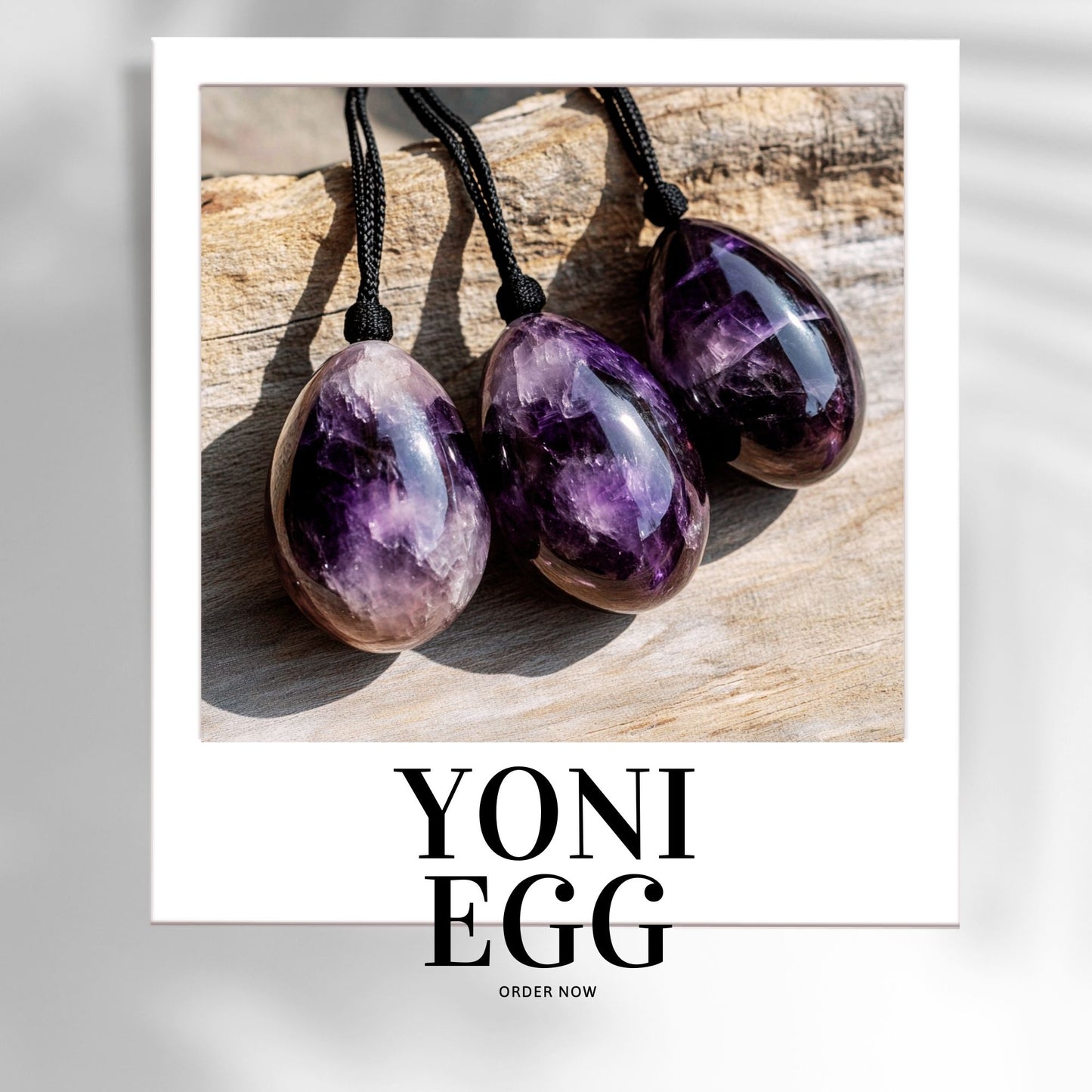 Amethyst Egg Set – 3 Piece Drilled Yoni Eggs Natural Healing Crystal Kegel Exercise Pelvic Floor Strengthening Jade Vaginal Ball Set