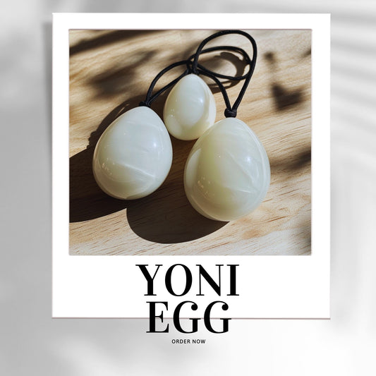 White Crystal Egg Set – 3 Piece Drilled Yoni Eggs Natural Healing Crystal Kegel Exercise Pelvic Floor Strengthening Jade Vaginal Ball Set