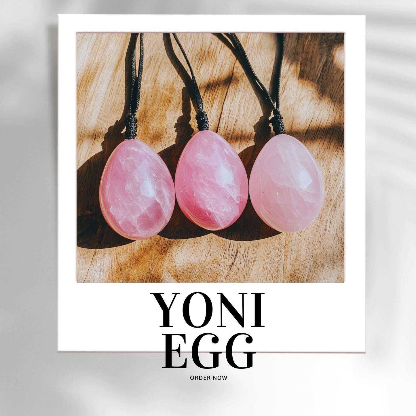 Rose Quartz Yoni Egg Set – 3 Piece Drilled Yoni Eggs – Natural Healing Crystal – Kegel Exercise Pelvic Floor Strengthening