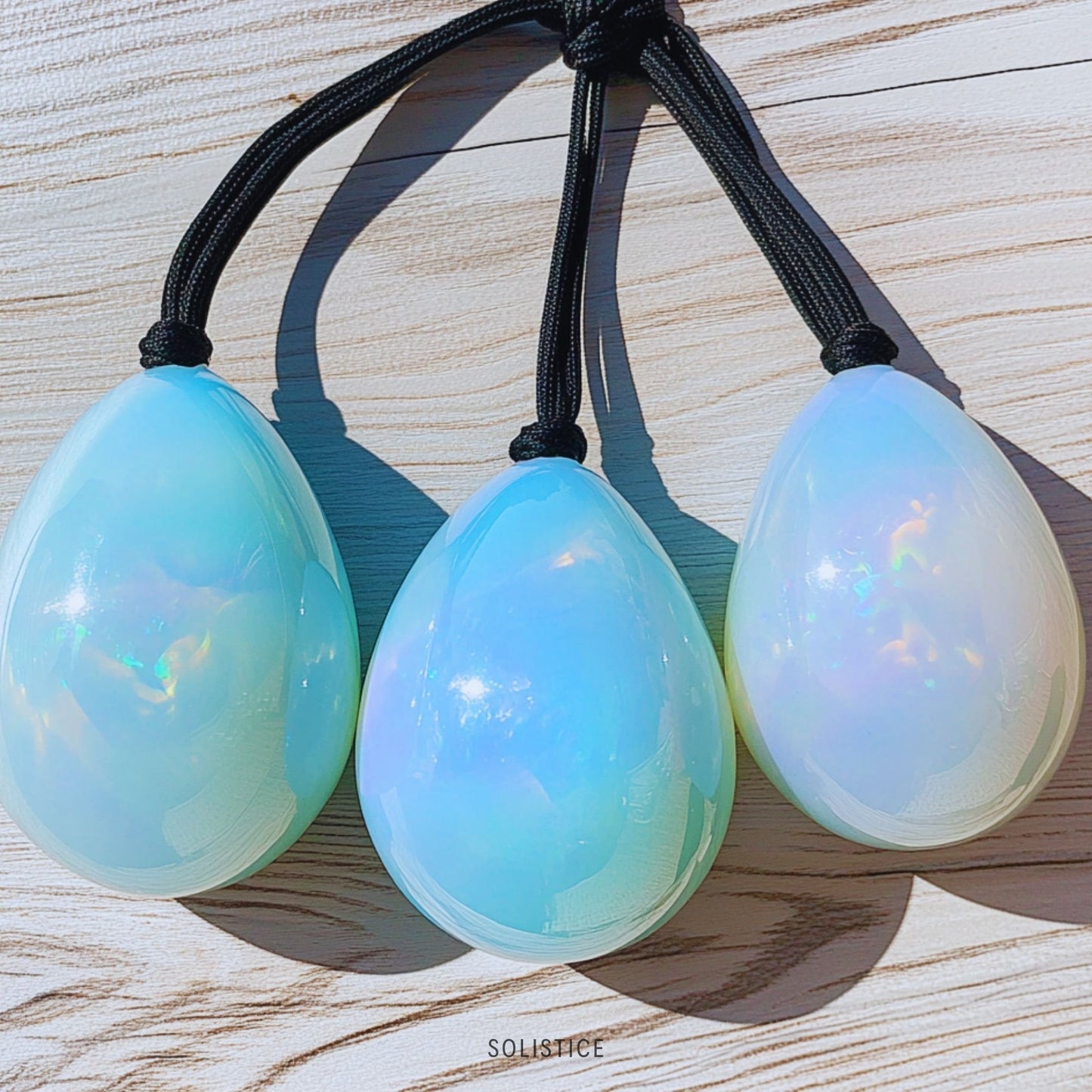 Rose Quartz Yoni Egg Set – 3 Piece Drilled Yoni Eggs – Natural Healing Crystal – Kegel Exercise Pelvic Floor Strengthening